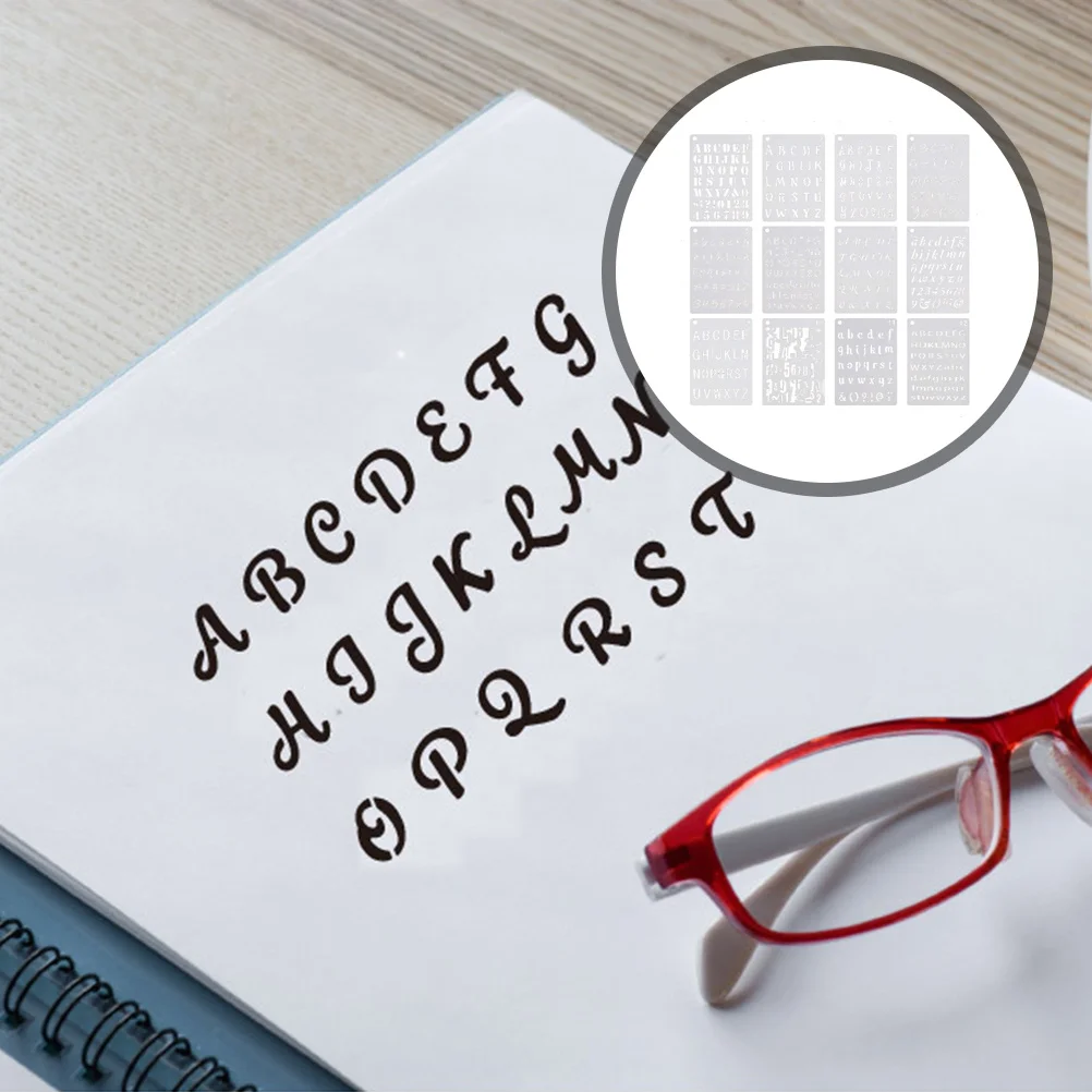 قوالب أرقام الأبجدية استنسل الحروف المجوفة للرسم اللوحة الفنية الحرف اليدوية للأطفال تعلم فن الإستنسل القابل لإعادة الاستخدام #1