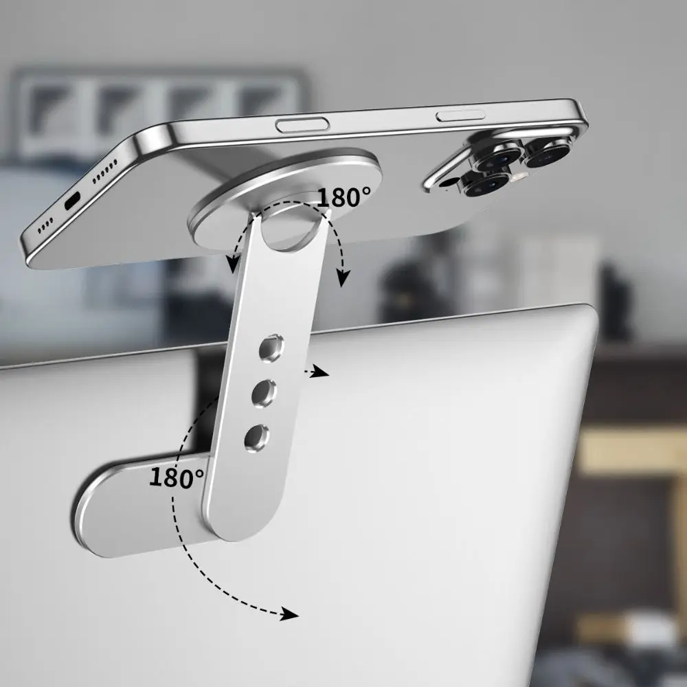 180° Rotating Magnetic Phone Holder Foldable Dual-Screen Interaction Extension Bracket Space Saving Monitor Side Mount