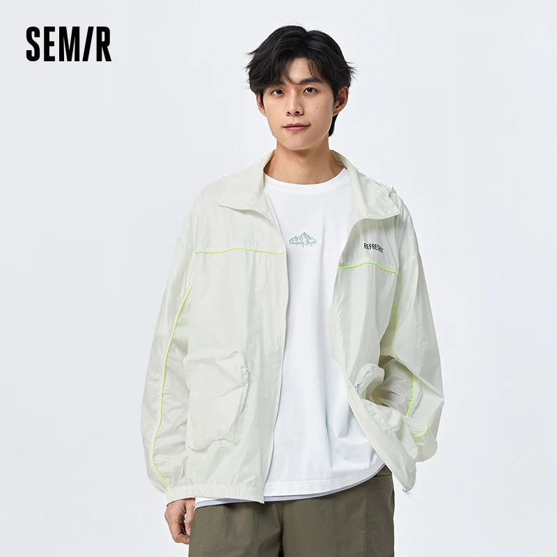 Semir Coat Men 2024 Summer New Jacket Loose Letter Print Couple Fashion Comfort Hooded Jacket For Man