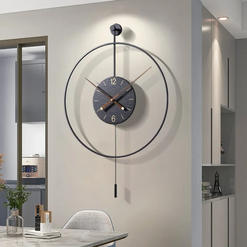 Round Design Wall Clocks Living Room Large Art Mural Luxury Digital Nordic Wall Watch Restaurant Horloge Murale Home Decoration