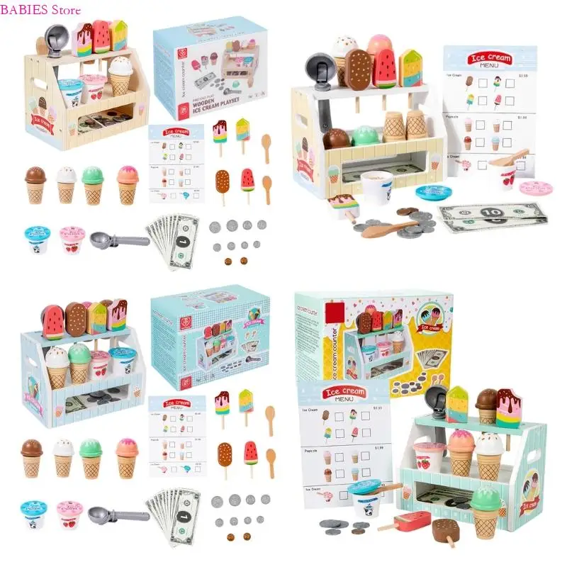 C9GB interactif prétend compteur crème glacée pour les enfants apprenant à travers des activités jeu rôle