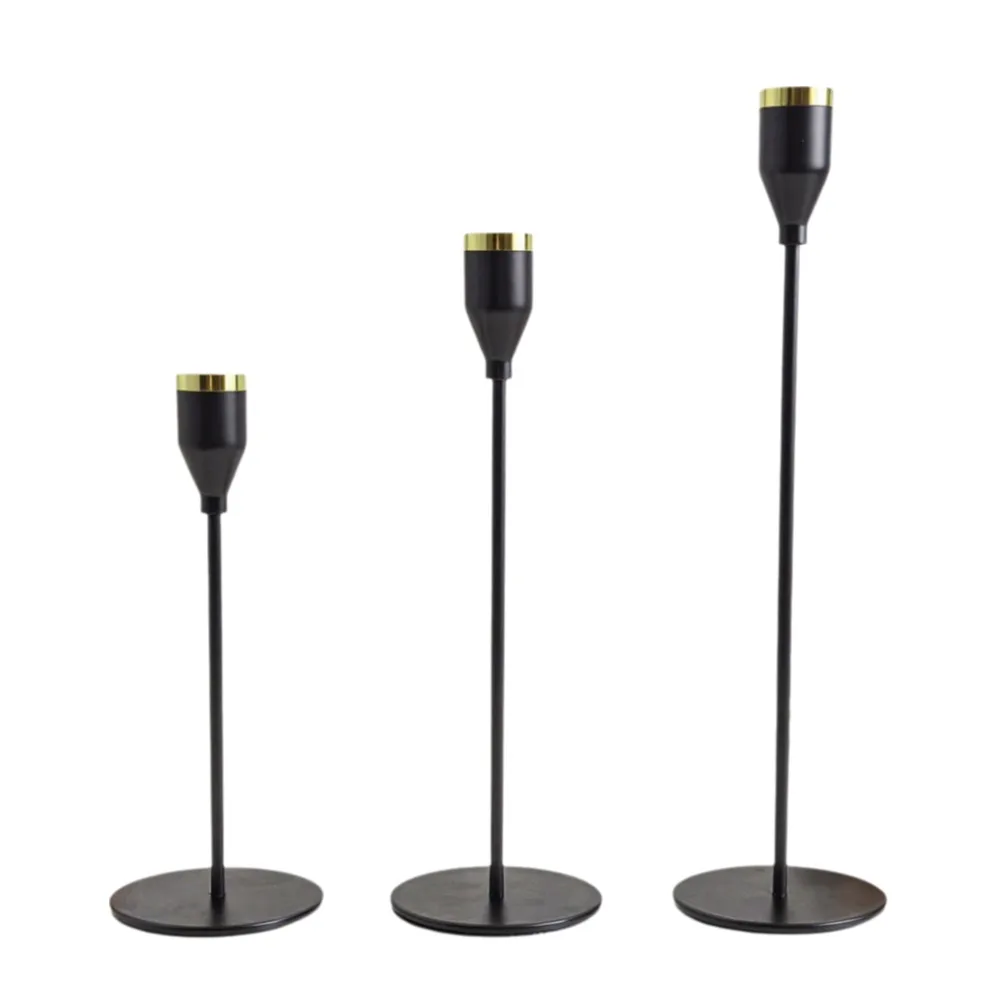 

3Pcs High Footed Metal Candle Holders Rust-proof Flat Bottom Wedding Candle Stand Decorative Creative Cup Candle Containers