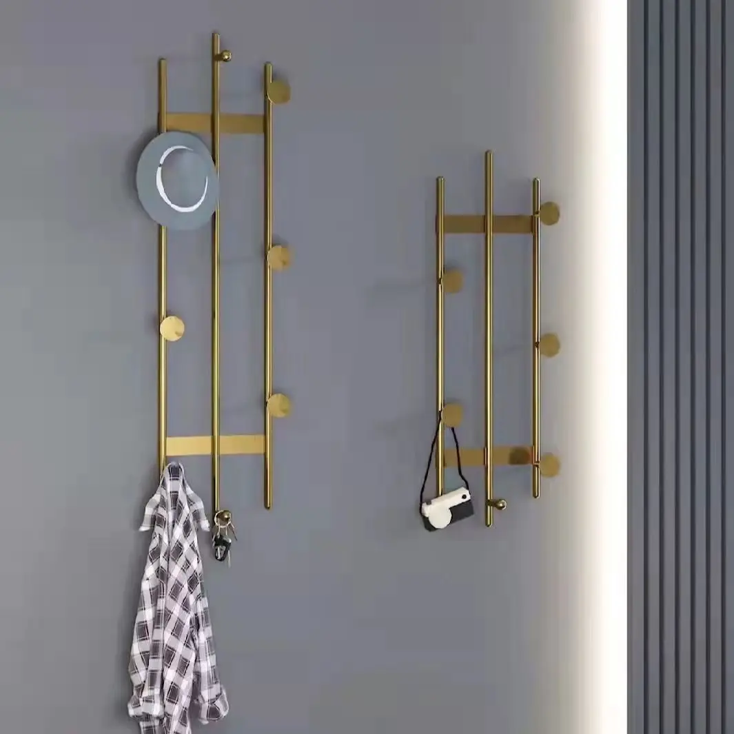 

New Design Clothes Rack Metal Hallway Bedroom Bathroom Furniture Wall Decoration Towel Hats Scarf Keys Hangers Storage Hooks