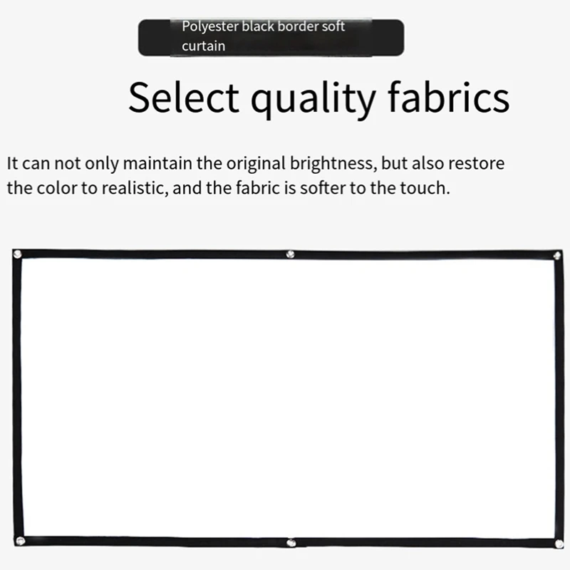 

150 Inch Portable Projector Screen 16:9 Simple Projector Curtain High Density Soft Projection Screen For Home Office