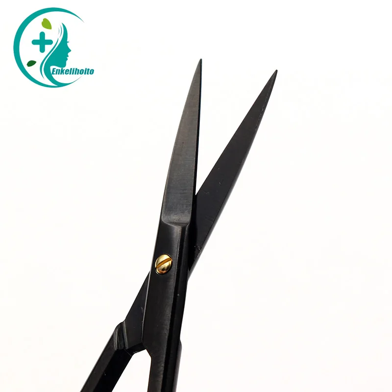 12.5cm Porcelain black handle eyelid scissors cosmetic surgery tools stainless steel express scissors