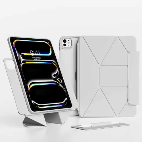Imagen 2 del producto Folio magnético para iPad Air 11 M3 2025, Clip magnético plegable múltiple con carcasa acrílica para iPad Pro 12,9 A16 11th 10th Smart Cover
