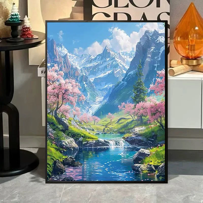 

Modern Simplicity 5D Diamond Painting Drill Handmade Living Room Landscape Sticker Adhesive Sparkling Diamond Artwork Decor