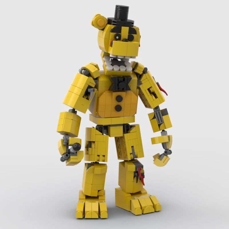 

595PCS MOC Game Series Withered Golden Freddy Model DIY Creative Assembly Building Blocks Display Birthday Gift Collectible Set