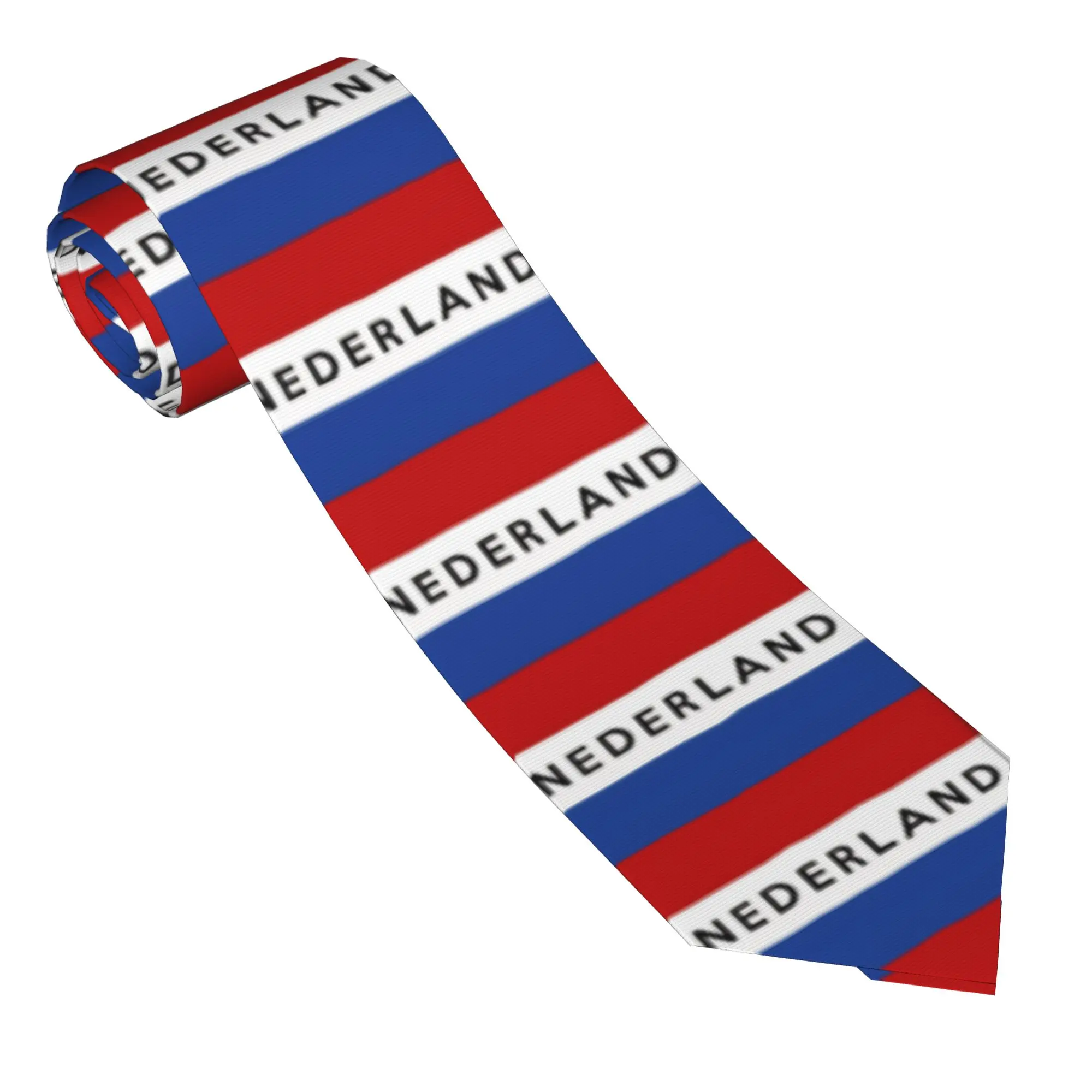 Flag Of Netherlands Tie  Business Neck Ties Retro Trendy Neck Tie For Adult Custom DIY Collar Tie Necktie Gift