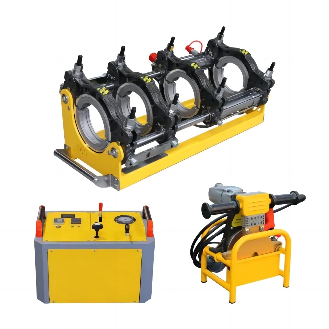 High Flexible Yellow Painting DN63-800mm Customized Pipe Saddle Friction Butt Fusion Welding Machine