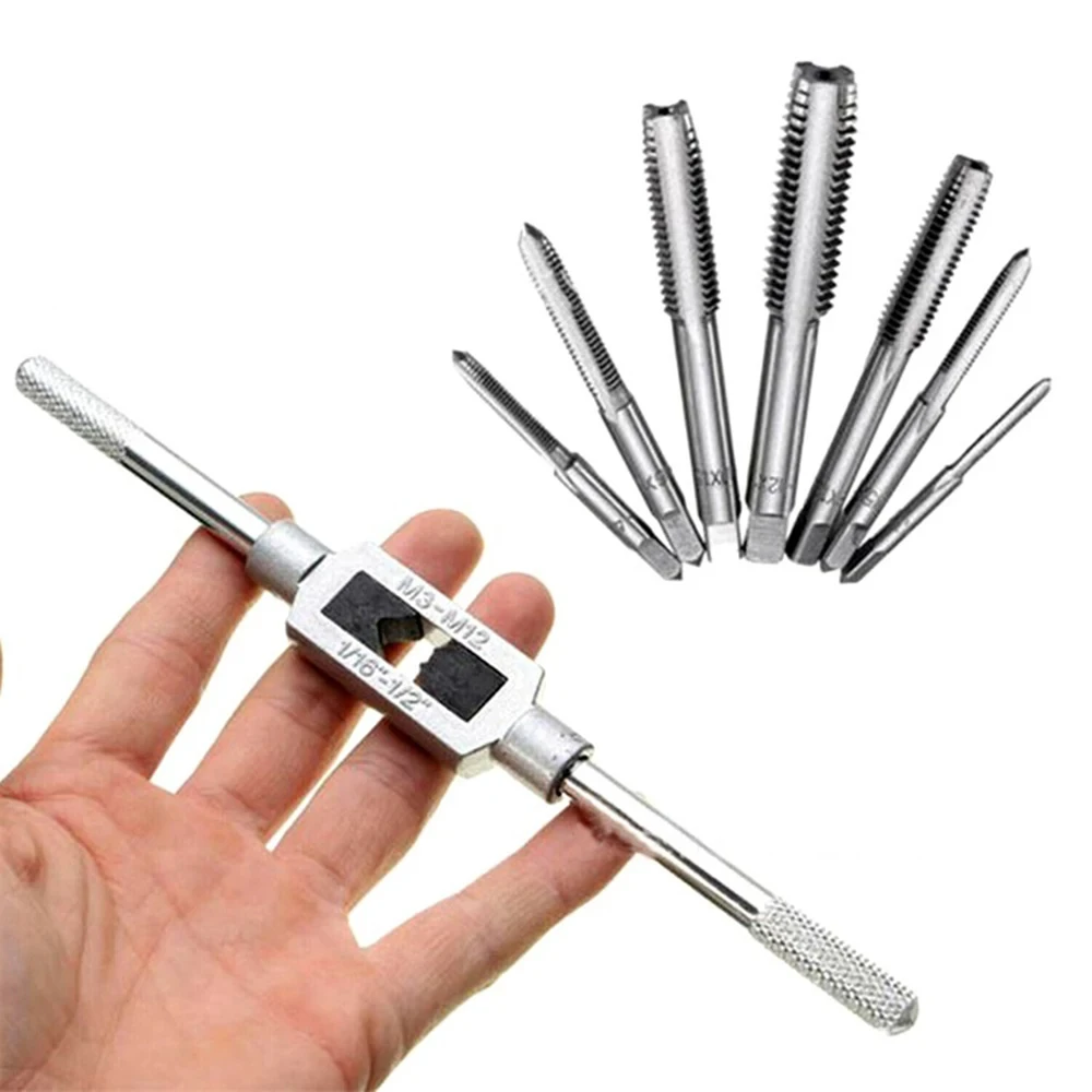 32 PCS Rubinetto e Die Set Chiave metrica Taglio M3-M12 Strumento per filettatura manuale Rubinetto in carburo di tungsteno Die Filettatura per vite Set di punte per strumenti