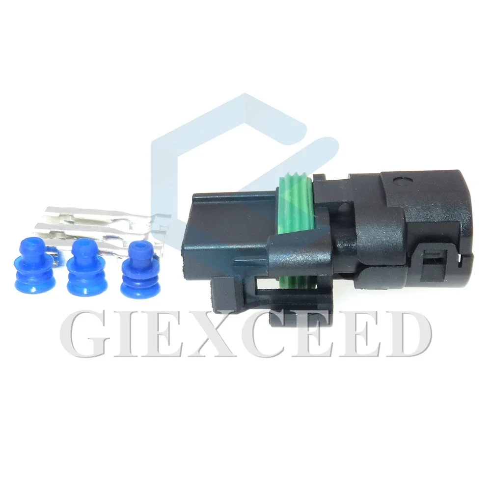 2 Sets 3 Pin High Quality Wire Cable Connector 3.5 Series Auto AC Assembly Intake Pressure Sensor Headlight Waterproof Socket