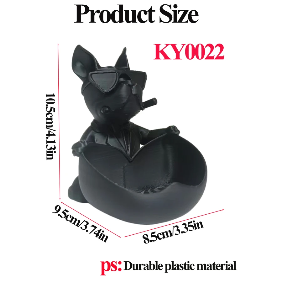 Trendy French Bulldog Key Storage Tray, Sunglasses and Puppy Figurine Storage Bowl, Jewelry, Keys, and Coins Desktop Organizer, Room Decoration for Men and Women