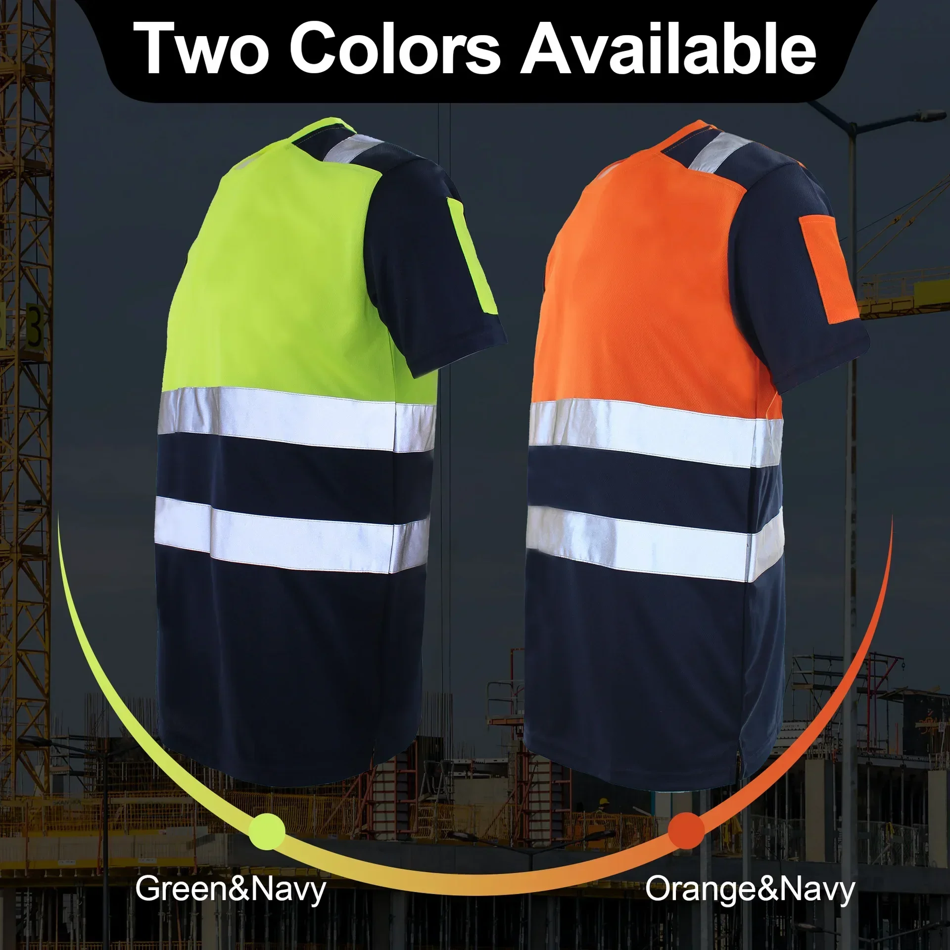 Summer Safety Work TShirt Summer Breathable Work Tops Cast T-shirt Quick Drying Sweat Wicking High Visibility Oversized Clothing