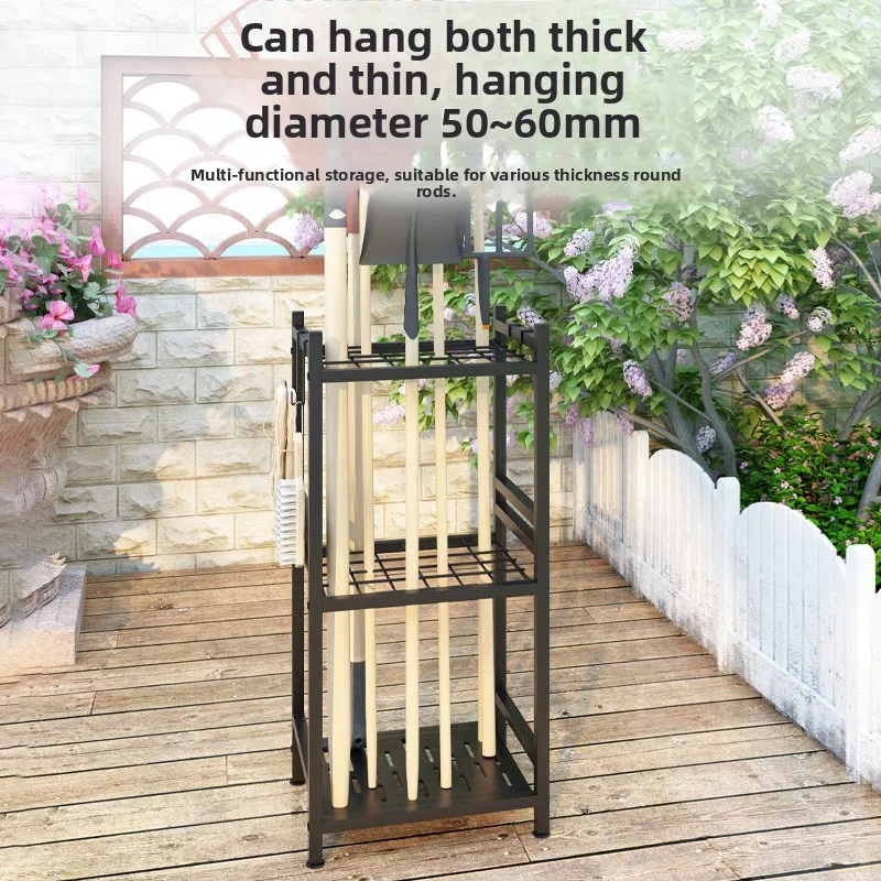 LH Garden cleaning tool storage and finishing tool rack Multi-purpose removable storage