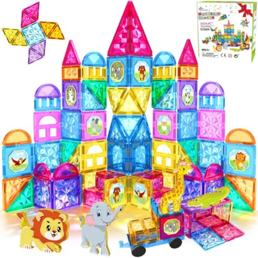 

Magnetic Tiles Magnetic Blocks Building s 3D Magnet Toys Preschool Educational Construction STEM Toy Christmas Birthday Gifts f