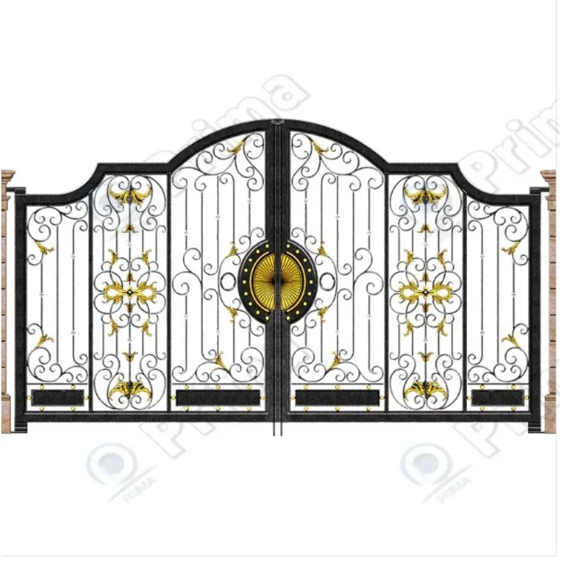 بوابات معدنية ذات تصميم علوي، بوابة من الحديد المطاوع التقليدية، تصميم بوابة من الحديد المطاوع عالي الجودة #3