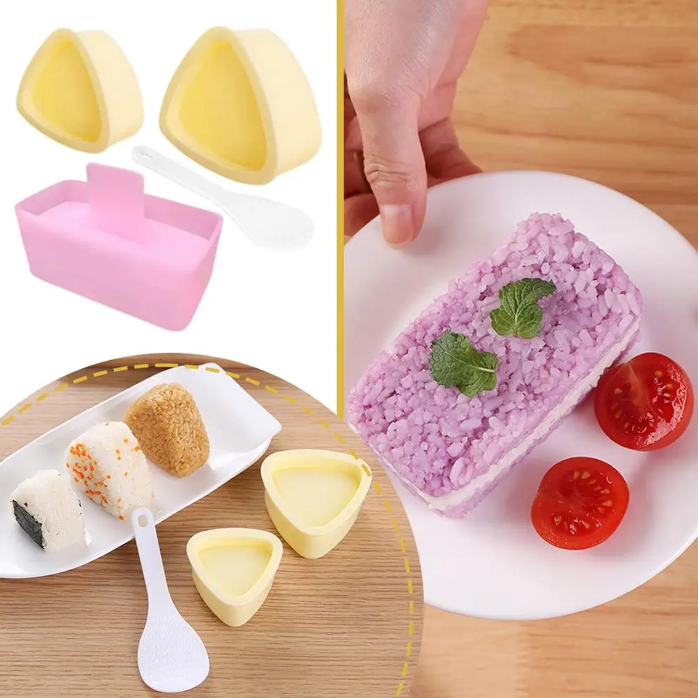 Onigiri Form, 3 Stück Reisform Musubi Maker, Musubi Maker Pressform, Dreieck Reis Ball Form Maker Sushi Form für Kinder Mittagessen Bento – Detail 4
