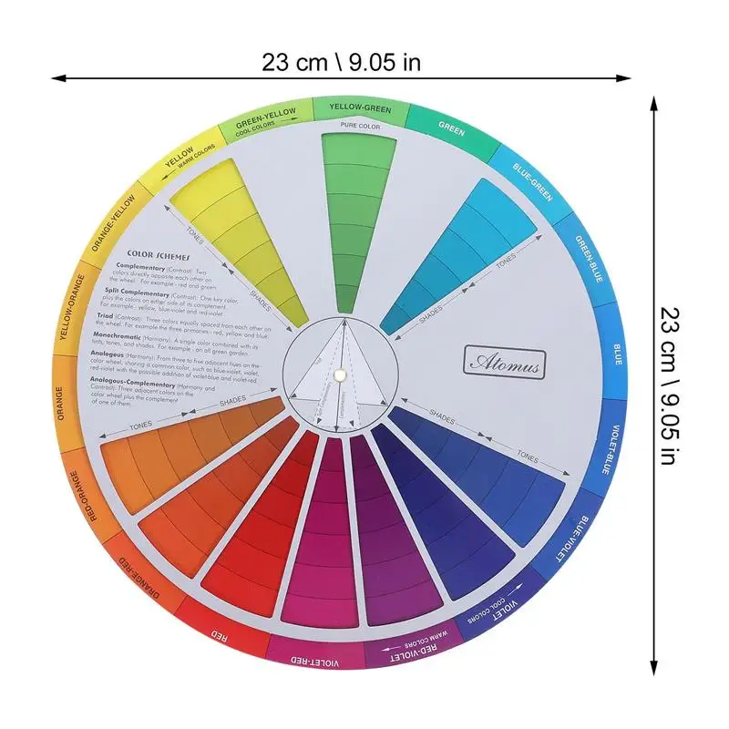 Farbrad-Diagramm zum Mischen von Farbtafeln, Farbführung, Mischkreis, Make-up-Künstler, Theorie, Lernen, grundlegende Pigmentmalerei, Theorie