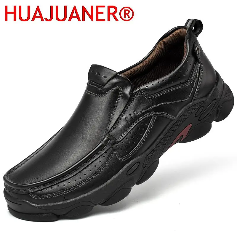 

Мужские туфли из натуральной кожи, удобные роскошные лоферы, Повседневная Уличная обувь без застежки, кроссовки, большой размер 38-48