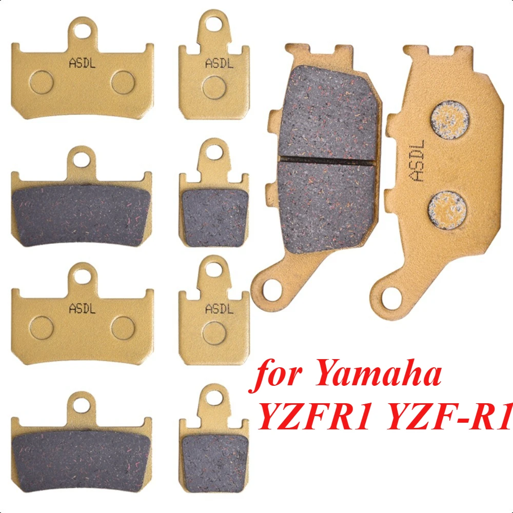 

Motorcycle Front Rear Brake Pads for Yamaha YZFR1 YZF-R1 YZF R1 1000 2007- 2014 YZF1000 ABS
