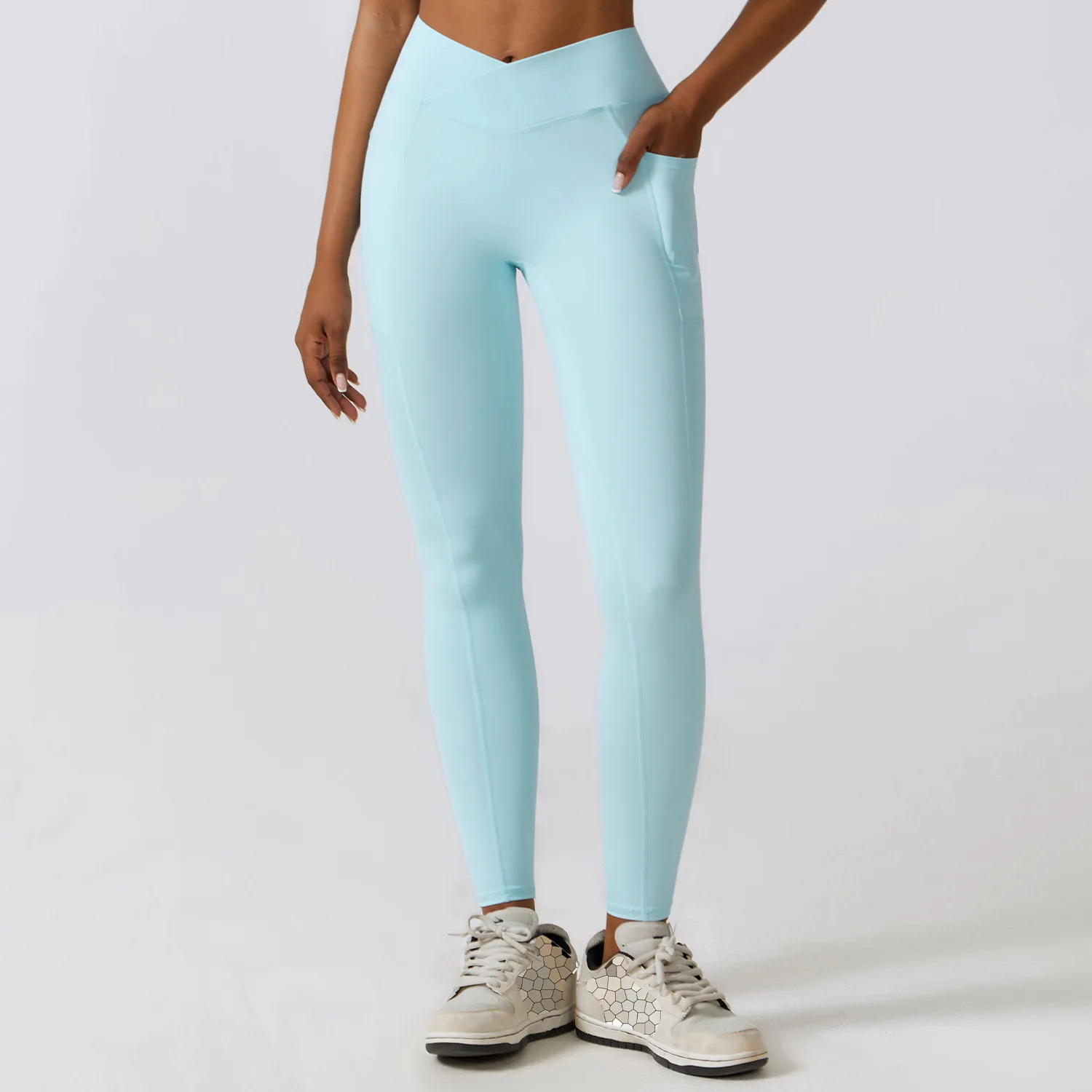 Mallas deportivas de cintura alta para mujer, pantalones de chándal ajustados con bolsillo, para correr al aire libre, Fitness, gimnasio, Yoga