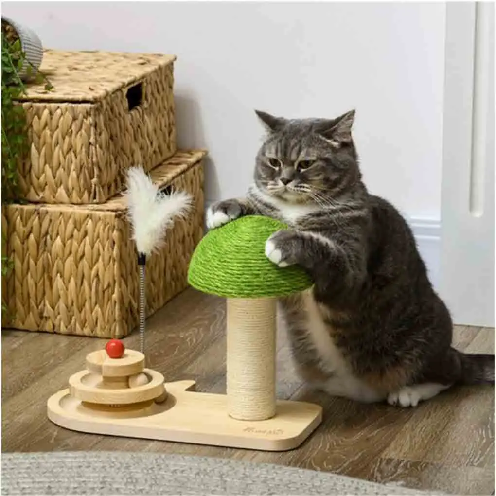 Cat Scratching Post Non Shedding Cat Scratching Post Sisal Ball Solid Wood Turntable Cat Turntable Home Fun Pet Supplies Cat Ac