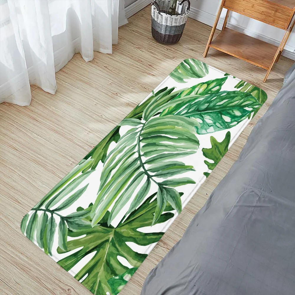 Kitchen Floor Mat Room Monstera Melt in Green Doormat Entrance to Home Decoration Accessories Bathroom Mats Rugs Design Carpet