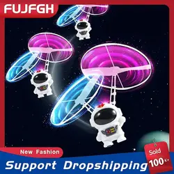 Creative Mini Astronaut Drone Cartoon Spaceman Flying Robot Toys with USB Charging Hand Control Helicopter Kids Gifts