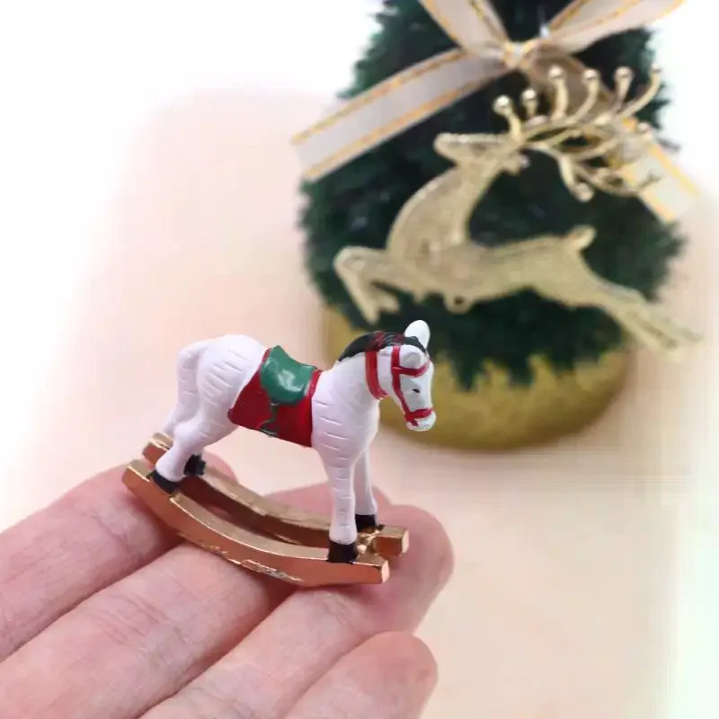 1 peça 1/12 casa de bonecas em miniatura troianos modelo brinquedo casa de boneca mini decoração de natal acessórios diy quarto cena prop