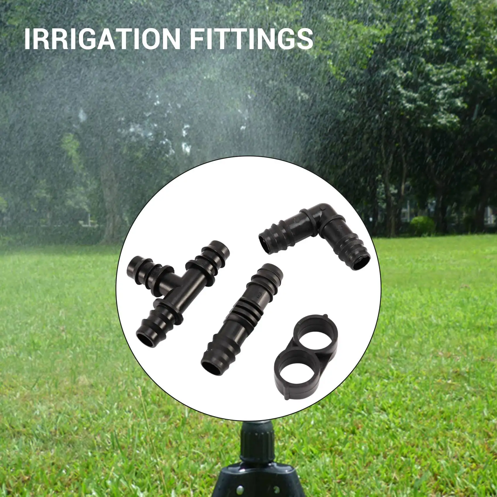 AB13-Irrigation Fittings Kit For 1/2 Inch Tubing- Barbed Connectors (Rain Bird 16Mm .520 ID)Drip Or Sprinkler Systems