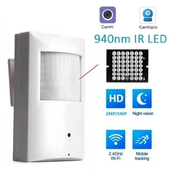 Camhi Mini WiFi Camera PIR Shape Hidden Design 2MP 5MP 940nm IR Night Vision 2-Way Audio Indoor H265 Home Security Surveillance