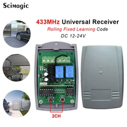 Universal Garage Door Remote Control Receiver 2CH For CARDIN DOORHAN AT-4 433mhz Fixed Rolling Code