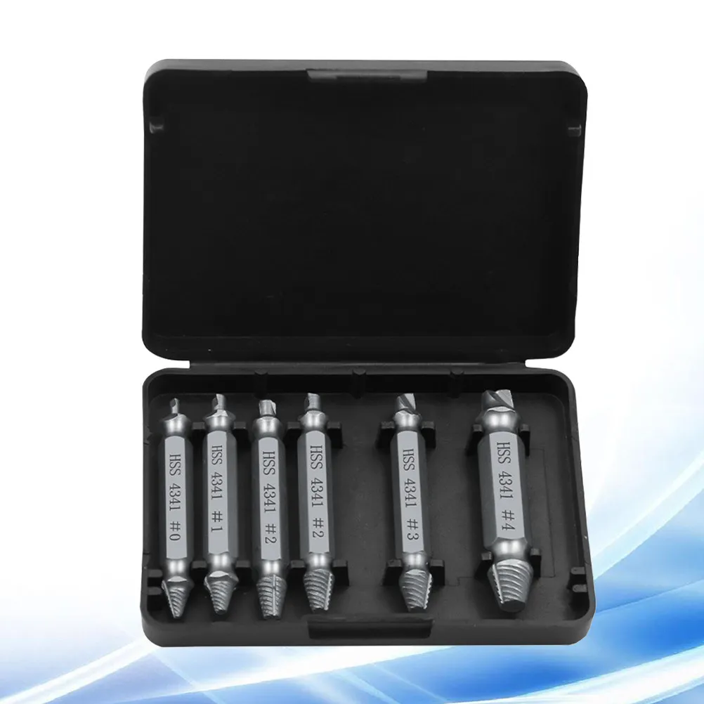 6Pcs Heavy Duty Screw Extractor Drill Bit Set Removes Stripped Jagged Uneven Screws in 10 Sec Self Centering Tip Repair Tools