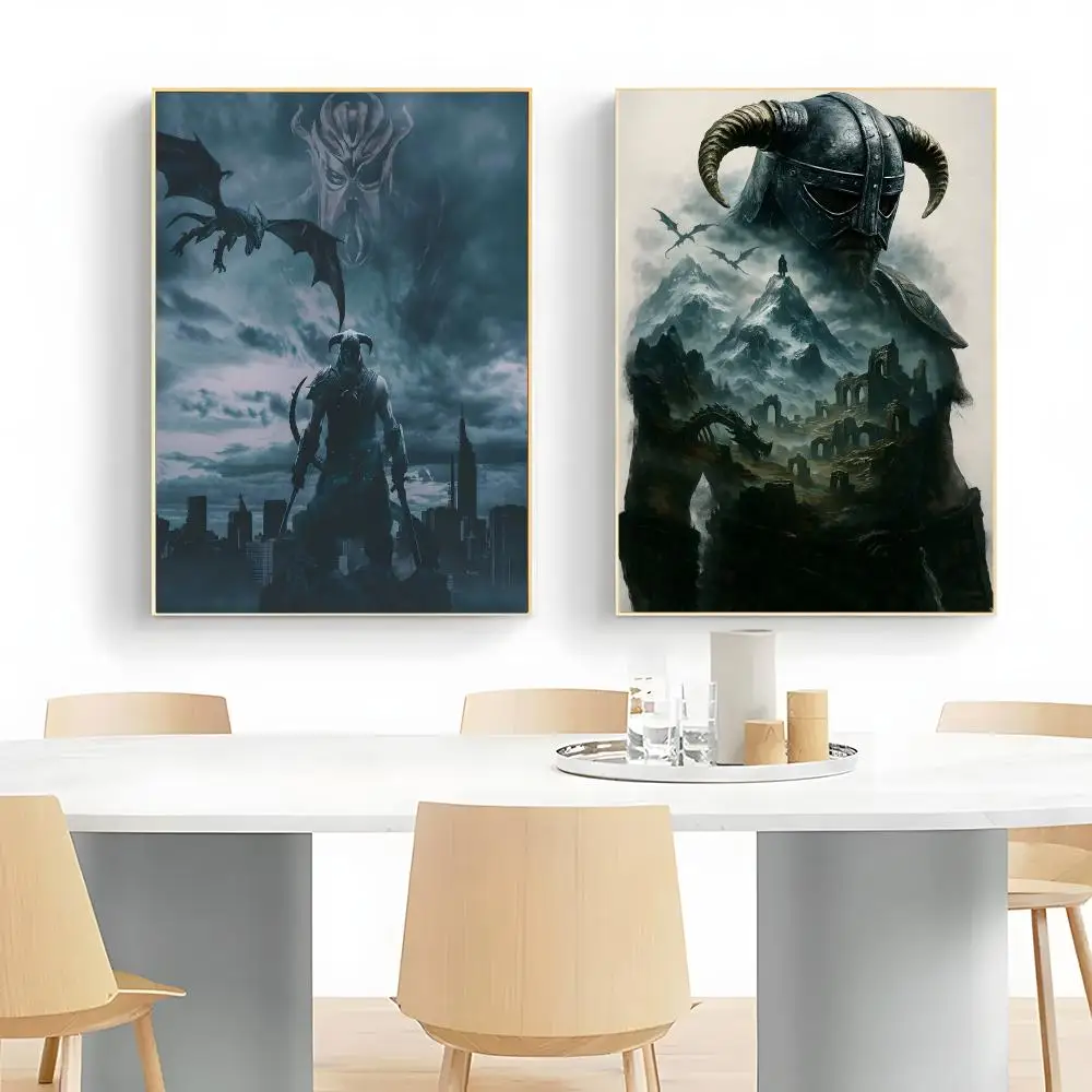 1 قطعة T-The E-Elder Scrolls V Skyrim المشارك قماش جدار الفن طباعة المشارك ديكور جدارية ديكور المنزل هدية غير المؤطرة #3