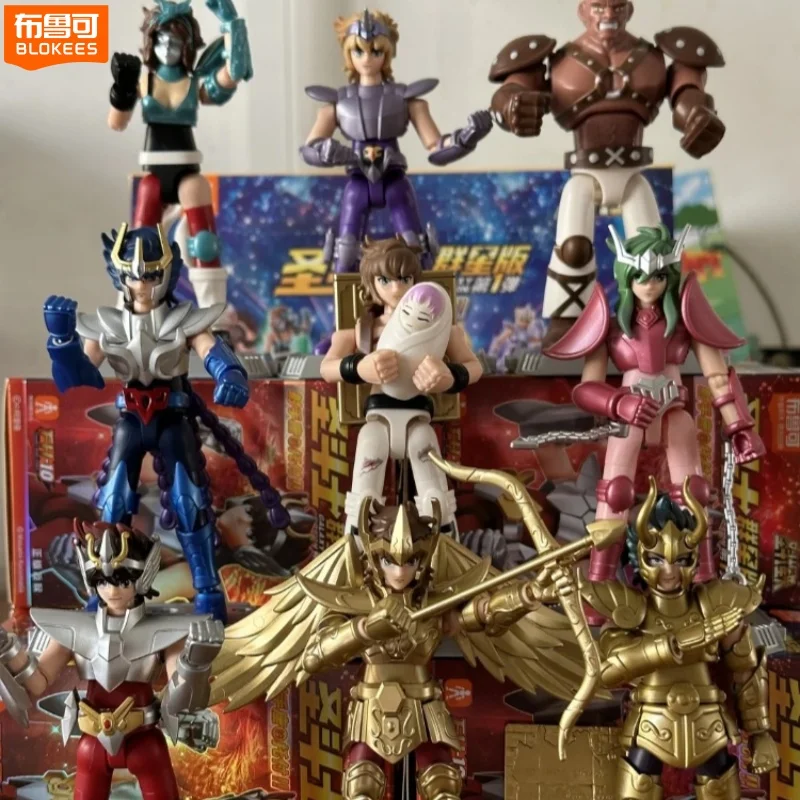 

In Stock BLOKEES Saint Seiya GALAXY VERSION 01 Aiolos Shura Ikki Shun Jabu Marin Assembled Model Toys Bloks Group Gold Saint Toy