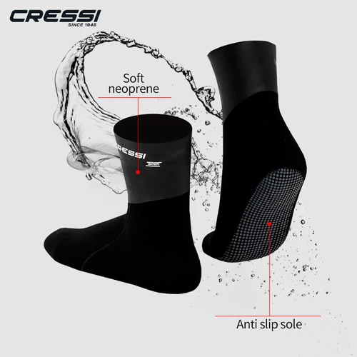 Imagen 2 del producto Cressi Calcetines de buceo de neopreno de 3 mm Calcetines para deportes acuáticos para adultos para snorkel, buceo y actividades acuáticas SARAGO