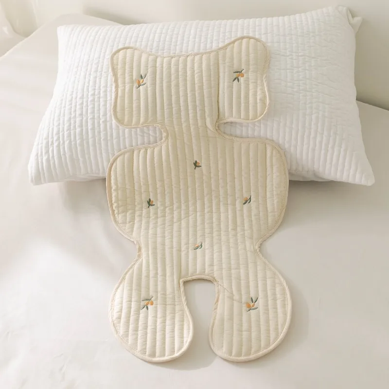 

New INS Baby Stroller Cushion - Cotton Embroidered, Breathable Soft Non-Sweaty, All-Season Universal, Fits Most Strollers.