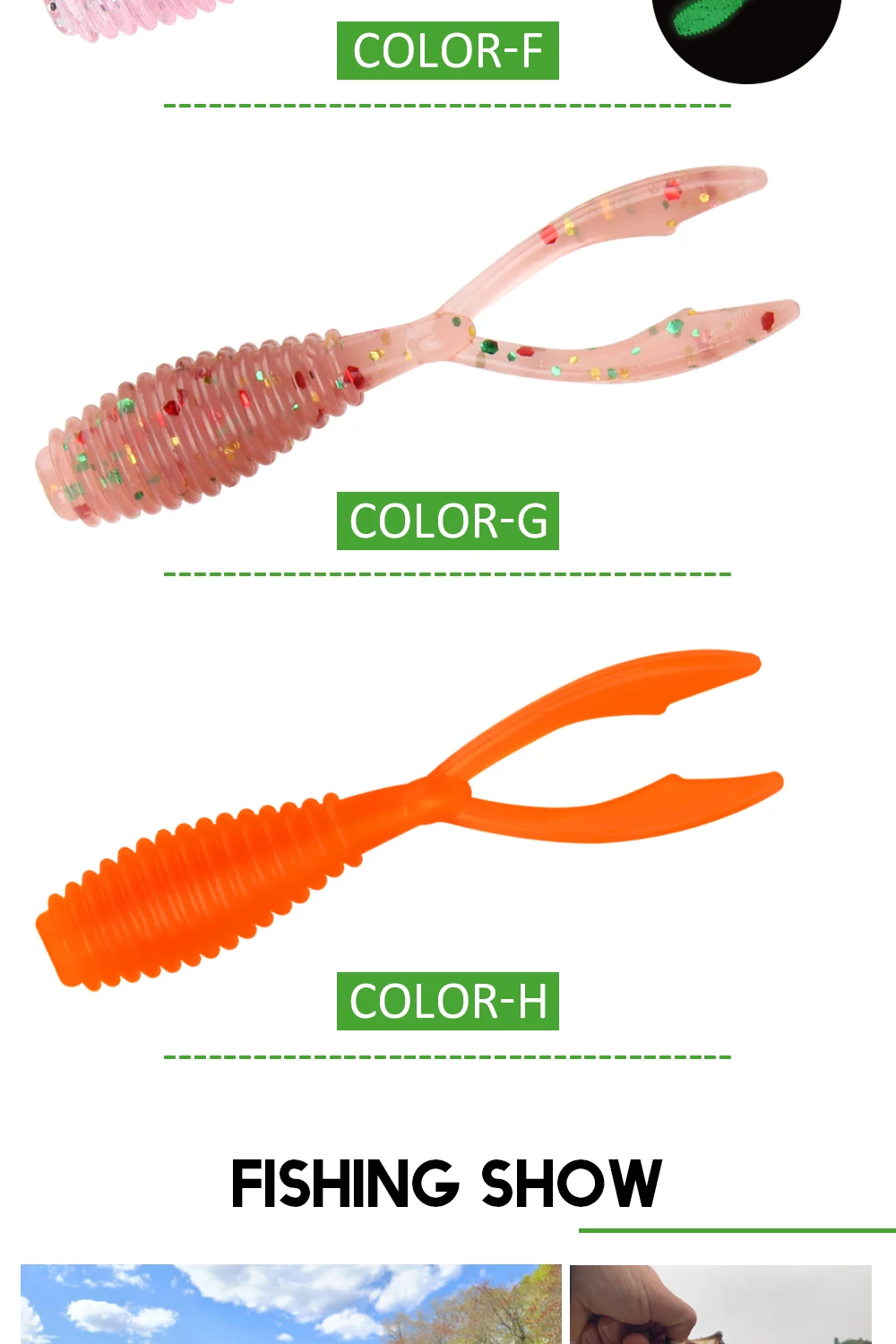 Palisander Great Finesse Creature Köder Weicher Köder 3,6 cm Rock Fishing Double Tail Künstlicher Swimbait Shad Wurm Angelgerät – Detail 7