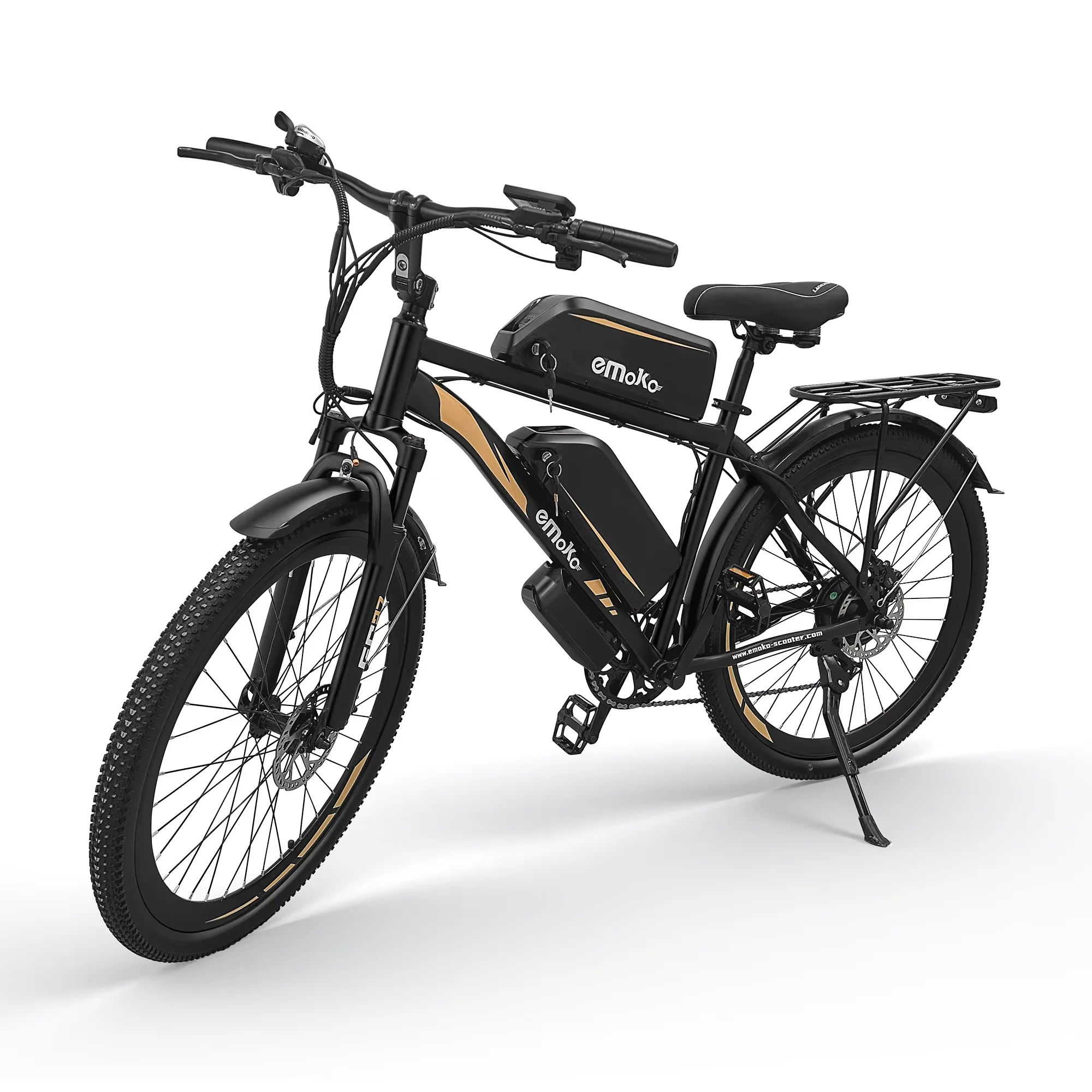 AliExpress NONE EMOKO EC27 Electric Bicycle 500W Motor 48V45AH Dual Battery E-bike Hydraulic Brake Adult 27.5*2.1-inch Snow Tire Electric Bike