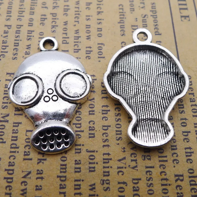 10pcs/lot 28*20mm Fire Mask Charms Metal Firefight Mask Pendants DIY Earring Bracelet Necklace Charms Making Jewelry