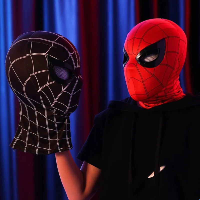 Spider Man Electric Cos Helmet Mask Helmet Movable Blinking Luminous Eyes Cosplay Mask Christmas Party Toy Gifts Collection Hero