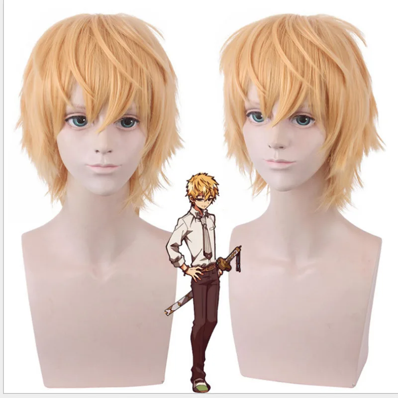 Hua Fei Kazikaze Hanaizumi Cosplay Anime Wig Short Hair High-temperature Silk Anti-upward Curl Style