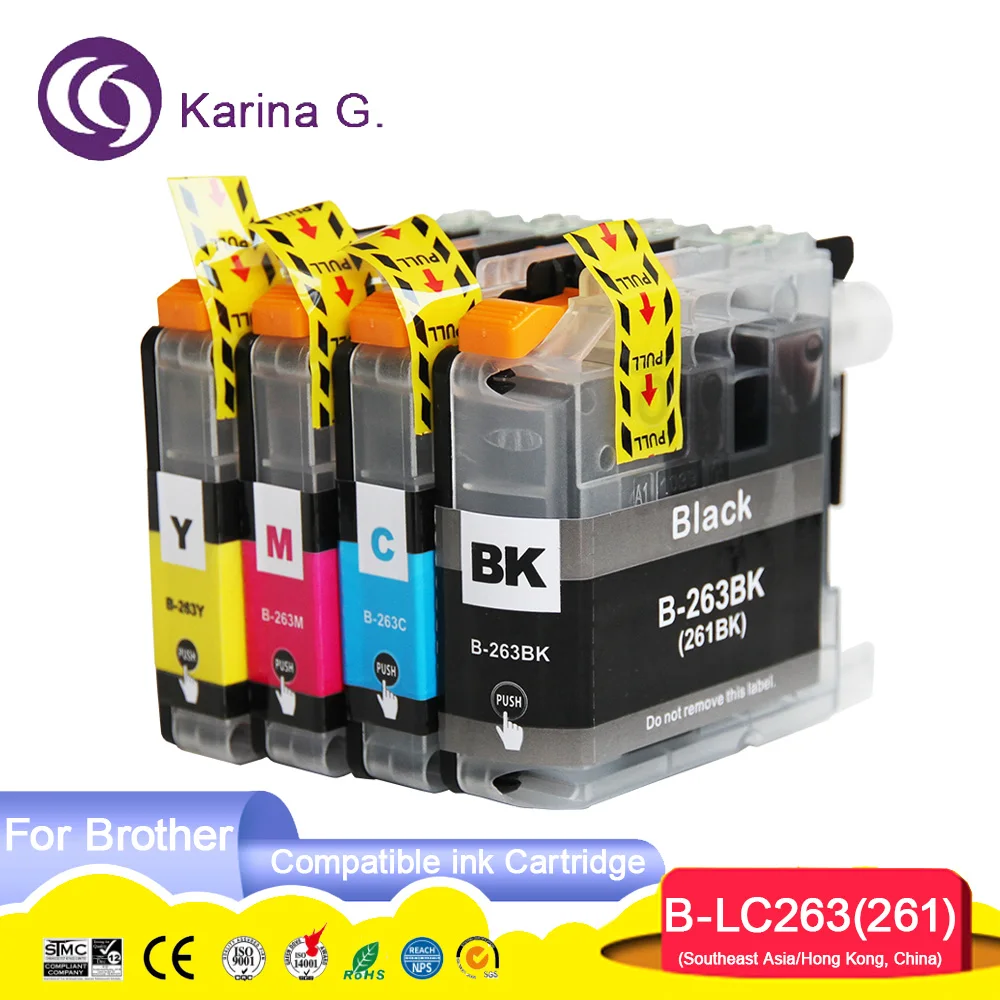 Compatible for Brother LC263 LC261 ink cartridges Suit for Brother MFC-J480DW DCP-J562DW MFC-J680DW MFC-J880DW printer