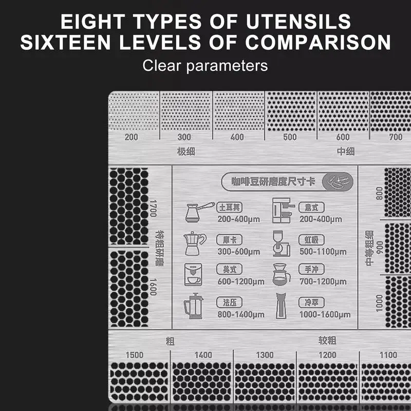 Coffee Grind Chart Powder Ground Reference Card High Precision Coffee Grind Reference Chart Card For Cafe Home Kitchen