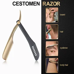 Newest Trimmer Manual Shaver Professional Straight Edge Stainless Steel Sharp Barber Razor Folding Shaving Knife Shave Beard Cut