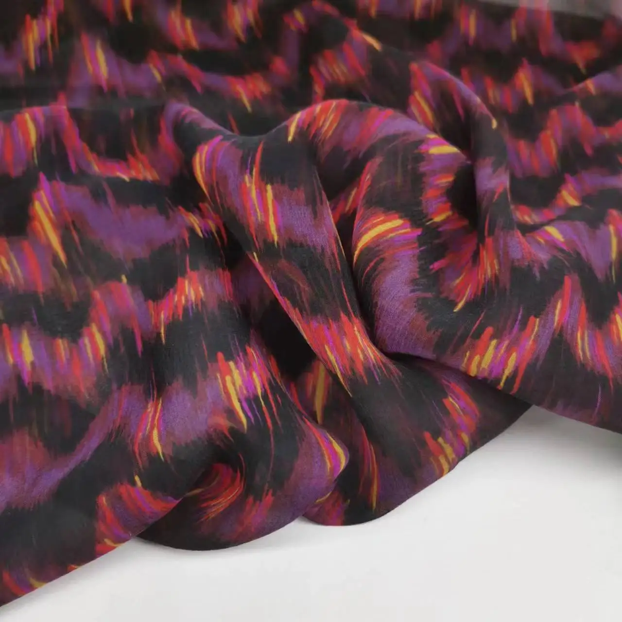 Shrinkle Silk Crepe Georgette 7mm Weave Ombre Cosplay Dancing Saree Dress Shirt Scarf Sewing Fabric