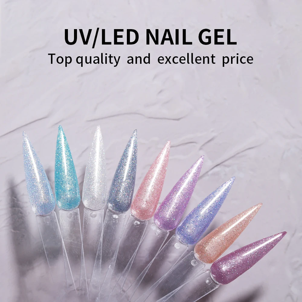 Vendeeni 9 colori/set sirena Glitter polvere Gel smalto per unghie Soak Off UV LED perla Shell colore Nail Art Gel vernice lacca 15ml