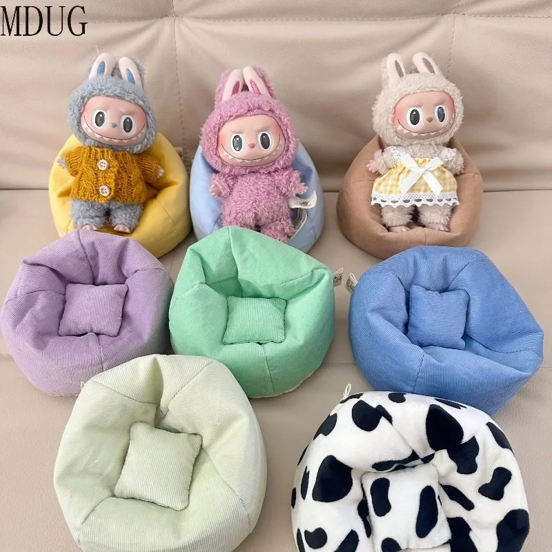 

Для 17 см куклы Labubu плюшевый фланелевой диван-кровать мягкое спальное сиденье для плюшевых автомобильных аксессуаров