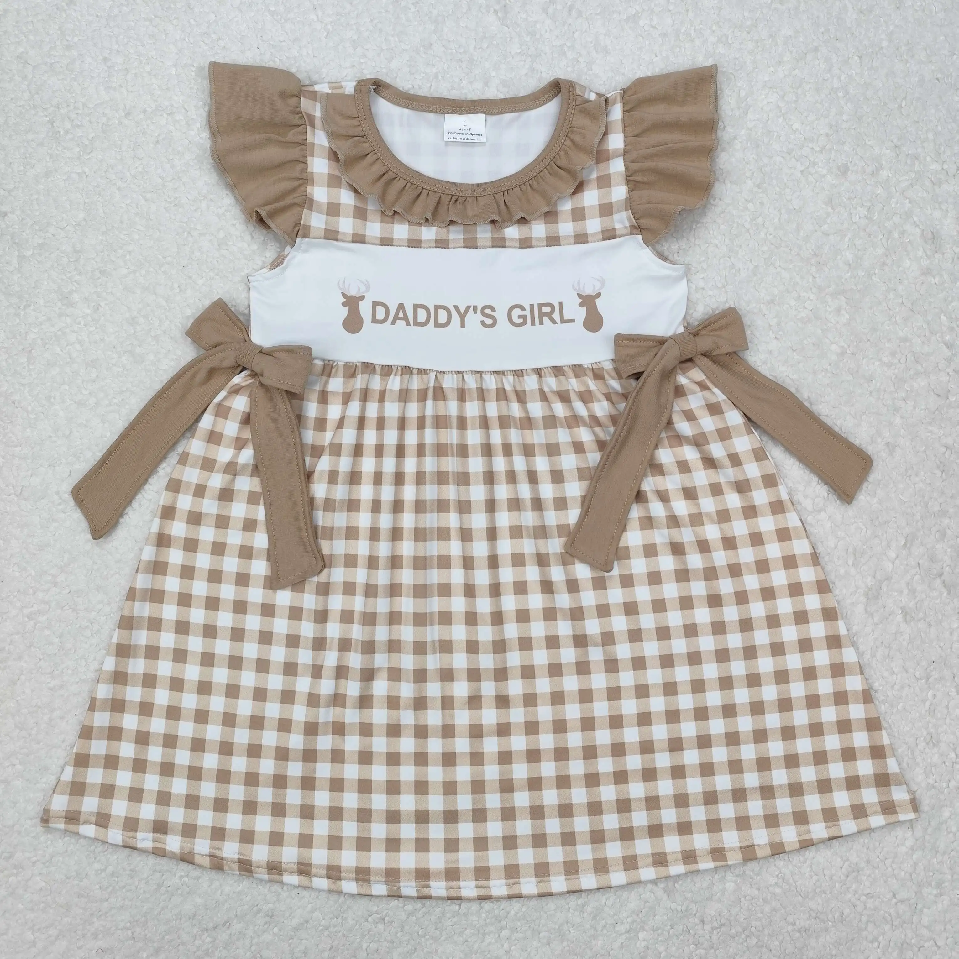 New rts baby girls summer dresses wholesale boutique embroidered shell castle beach ball pink white plaid yellow girls dress